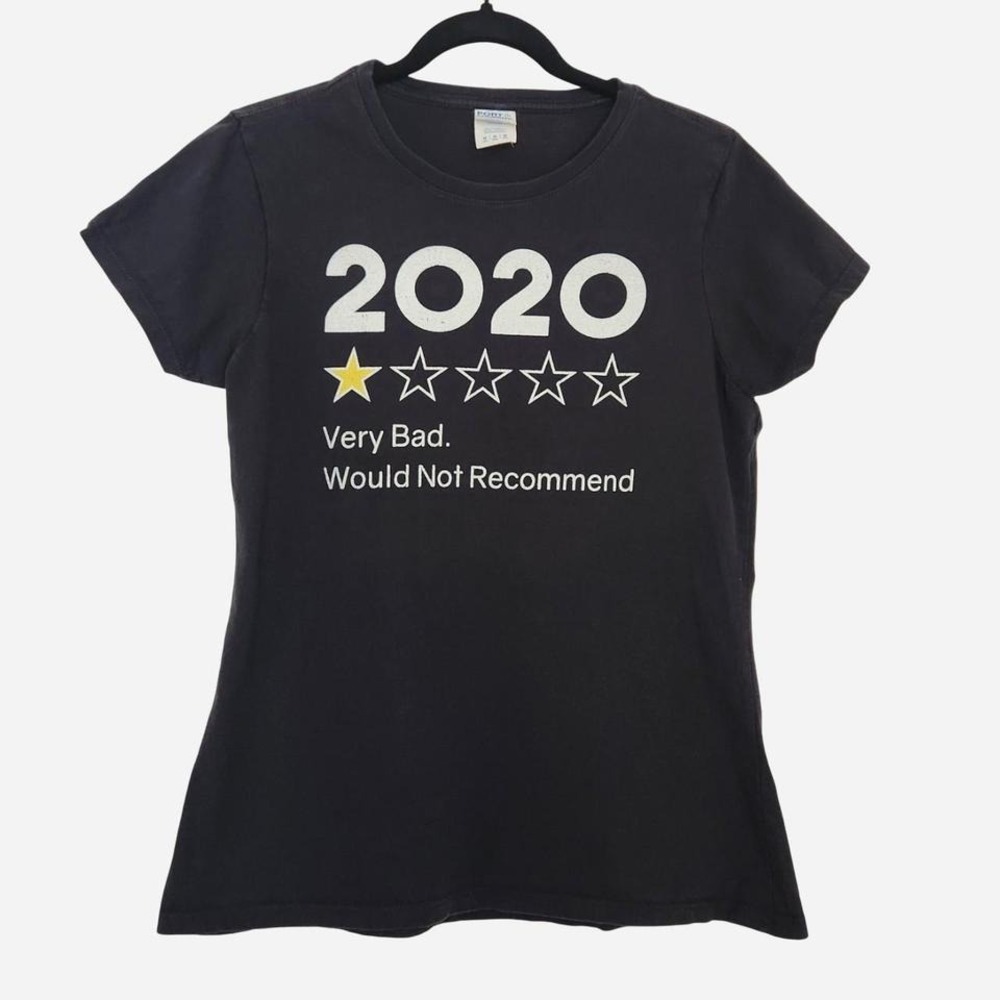 Port & Company Funny 2020 Black Cotton Graphic T-shirt Women's size M